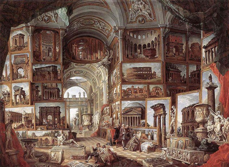 Giovanni Paolo Pannini Picture gallery with views of ancient Rome oil painting image